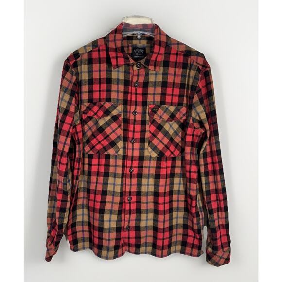 Billabong Adventure Division Red Hemp Flannel Shirt Button Down Men's Medium - Picture 1 of 7